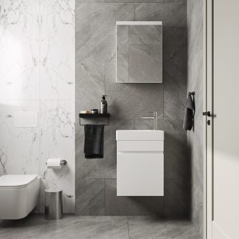 Banyo Dolabı Lavabolu 2li Set - Nova - 45cm - Beyaz