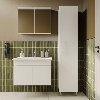 Banyo Dolabı Lavabolu 3lü Set - Nova - 60cm - Beyaz - 192