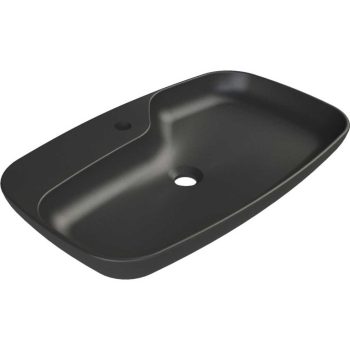Mat Siyah 70 cm Banyo Lavabo - Shine - 77x43cm Siyah