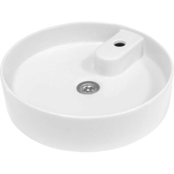 Tezgah Üstü Çanak Yuvarlak Lavabo Banyo - Motion 45cm - Karen - Beyaz