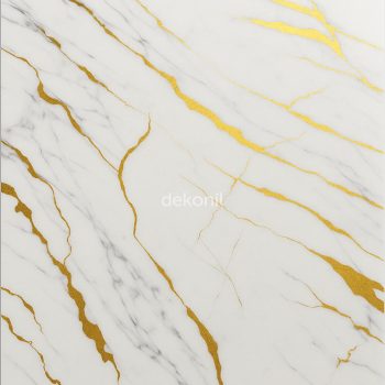 Beyaz Altın Mermer Desenli Pvc Duvar Paneli 122x244cm