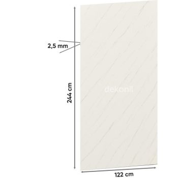 Beyaz Gri Mermer Desenli Pvc Duvar Paneli 122x244cm