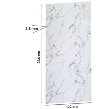 Bianco Carrara Mermer Desenli Pvc Duvar Paneli 122x244cm