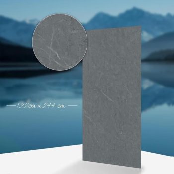 Black Gray Mermer Desenli Pvc Duvar Paneli 122x244 cm