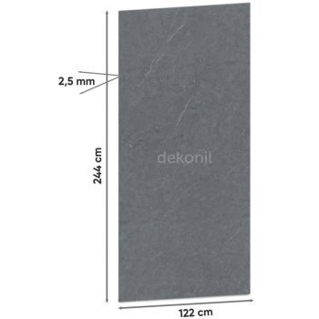 Black Gray Mermer Desenli Pvc Duvar Paneli 122x244 cm