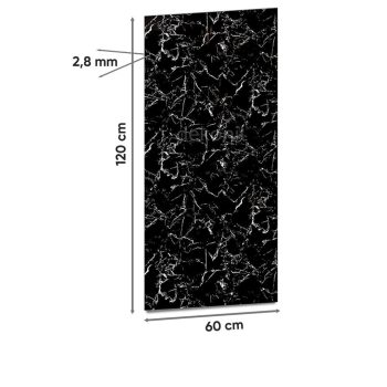 Black White Mermer Desenli Pvc Duvar Paneli 60x120cm