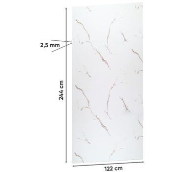 Calacatta White Mermer Desenli Pvc Duvar Paneli 122x244cm
