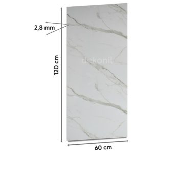 Calacatta White Mermer Desenli Pvc Duvar Paneli 60x120cm