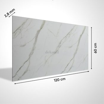 Calacatta White Mermer Desenli Pvc Duvar Paneli 60x120cm