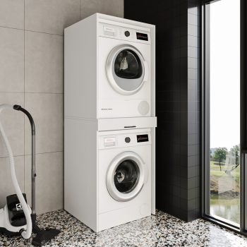 Çamaşır ve Kurutma Makinesi Dolabı - Lina - Çekmeceli - Beyaz