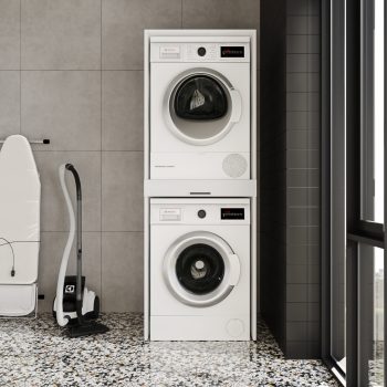 Çamaşır ve Kurutma Makinesi Dolabı - Lina - Çekmeceli - Beyaz