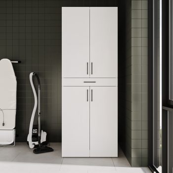 Çamaşır ve Kurutma Makinesi Dolabı - Lina - Çekmeceli Kapaklı- Beyaz