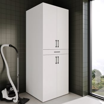 Çamaşır ve Kurutma Makinesi Dolabı - Lina - Çekmeceli Kapaklı- Beyaz