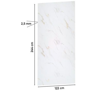 Carrara Gold Mermer Desenli Pvc Duvar Paneli 122x244cm