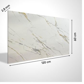 Carrara Gold Mermer Desenli Pvc Duvar Paneli 60x120cm
