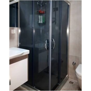 Duşakabin Kare Kabin Parlak Profil Temperli 5mm Füme 70-70cm H:190cm