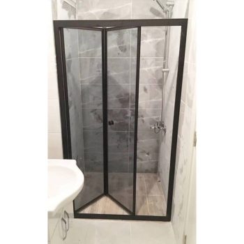 Duşakabin Katlanır Kabin Siyah Profil Temperli 5mm Füme 70-100cm H:190cm