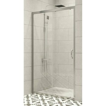 Duşakabin Ön Cephe 1+1 Parlak Profil Temperli 5mm Şeffaf Cam 151-160cm H:190cm