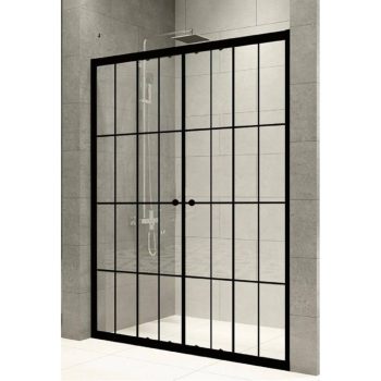 Duşakabin Ön Cephe 2+2 Siyah Profil Temperli 5mm Karolaj 191-200cm H:190cm