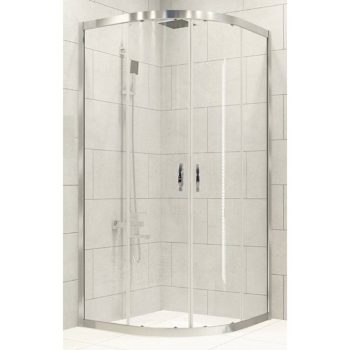 Duşakabin Oval Kabin Parlak Profil Temperli 5mm Şeffaf Cam 80-80cm H:190cm