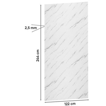 Ice Berg Grey Mermer Desenli Pvc Duvar Paneli 122x244cm