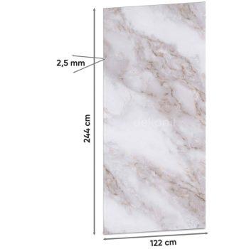 White Beige Mermer Desenli Pvc Duvar Paneli 122x244cm