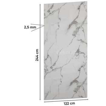 White Mermer Desenli Pvc Duvar Paneli 122x244cm