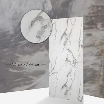 White Mermer Desenli Pvc Duvar Paneli 122x244cm