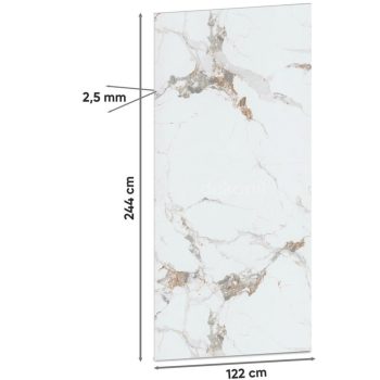 White Rock Mermer Desenli Pvc Duvar Paneli 122x244 cm