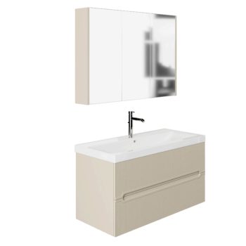 Banyo Dolabı Lavabolu 2’li Set – Siena – 95cm – Mebran – Alman Kaşmir