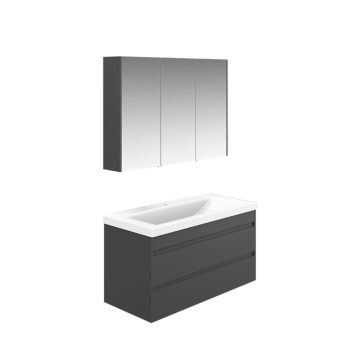 Banyo Dolabı Lavabolu 2’li Set – Armonia – 100cm – Mebran – Antrasit