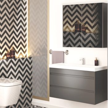 Banyo Dolabı Lavabolu 2’li Set – Armonia – 80cm – Mebran – Antrasit