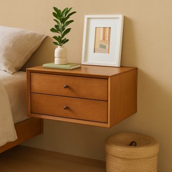 Duvara Monte Ahşap Komodin – Nuvra – 45cm